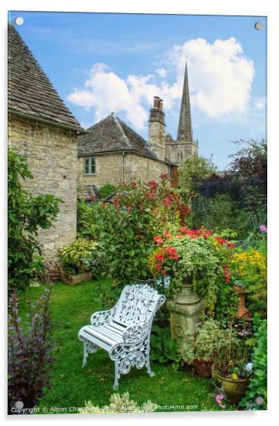 Cotswold Cottage Garden Burford Acrylic by Alison Chambers