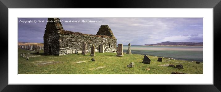 The ruins of Kilnave Chapel, Islay, Scotland Framed Mounted Print by Navin Mistry
