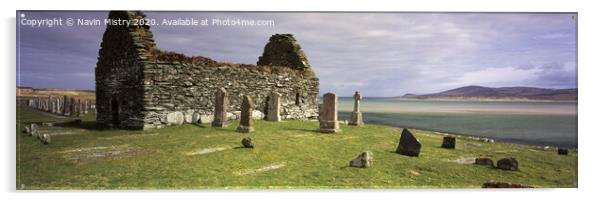 The ruins of Kilnave Chapel, Islay, Scotland Acrylic by Navin Mistry
