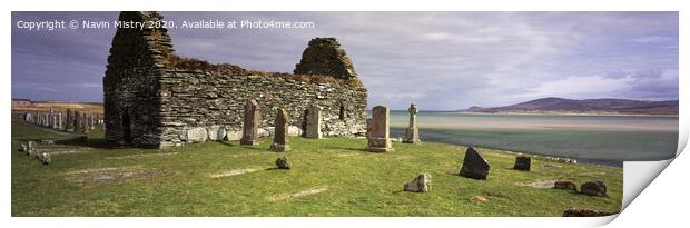 The ruins of Kilnave Chapel, Islay, Scotland Print by Navin Mistry