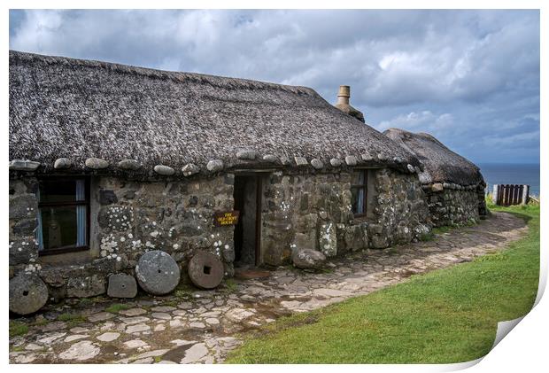 Thatched Cottages at Kilmuir, Isle of Skye, Scotla Print by Arterra 