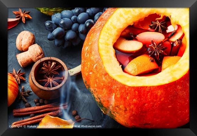Mulled wine in pumpkin Framed Print by Mykola Lunov Mykola