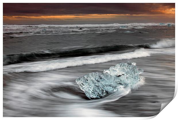Ice on Iceland Beach  Print by Arterra 