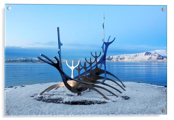The Solfar in Winter, Iceland Acrylic by Arterra 
