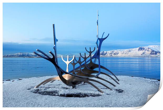 The Solfar in Winter, Iceland Print by Arterra 