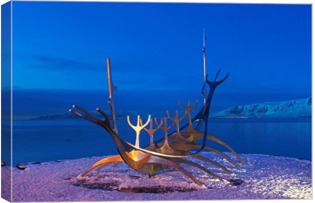 Sun Voyager in Winter, Iceland Canvas Print by Arterra 