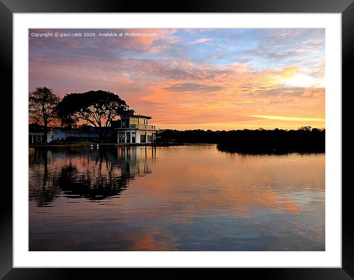 Sunrise over the park. Framed Mounted Print by paul cobb