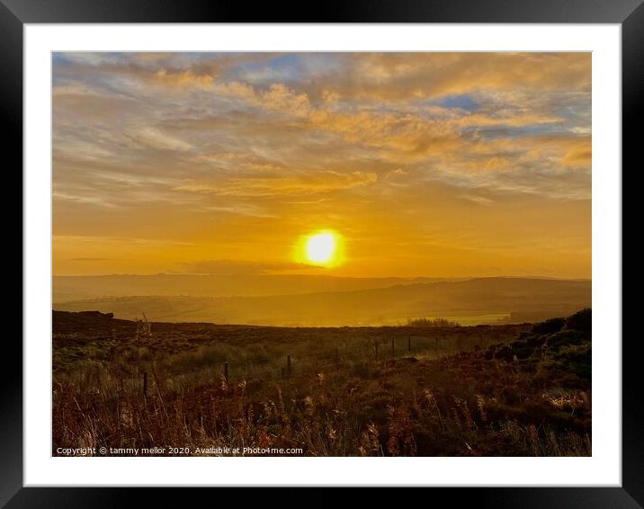 Majestic Sunrise over Staffordshire Moorlands Framed Mounted Print by tammy mellor