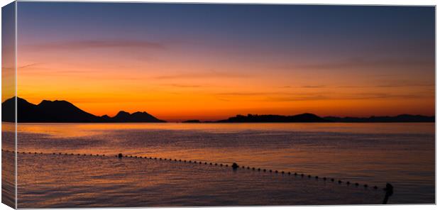 Sunrise over the Peljesac channel Canvas Print by Jason Wells