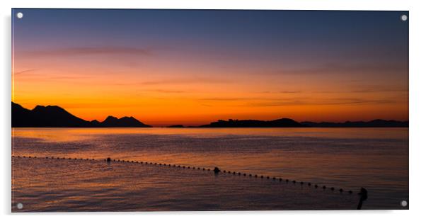 Sunrise over the Peljesac channel Acrylic by Jason Wells