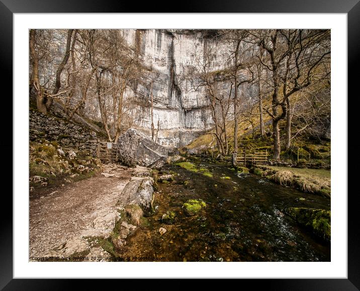 Malham Cove  beck Close Up in the Yorkshire Dales Framed Mounted Print by Nick Jenkins