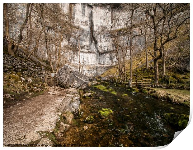 Malham Cove  beck Close Up in the Yorkshire Dales Print by Nick Jenkins