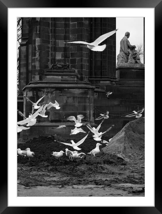 Scott Monument and Pigeons Framed Mounted Print by Danilo Cattani