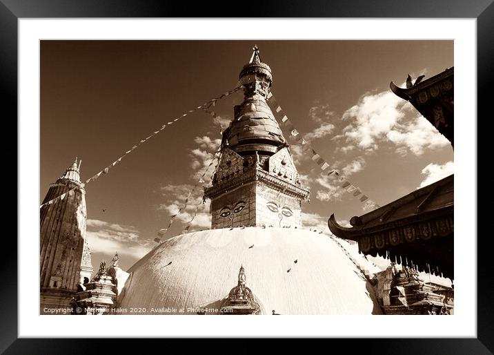Swayambhunath Temple, Kathmandu Nepal Framed Mounted Print by Nathalie Hales