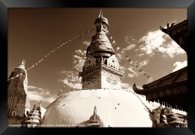 Swayambhunath Temple, Kathmandu Nepal Framed Print by Nathalie Hales