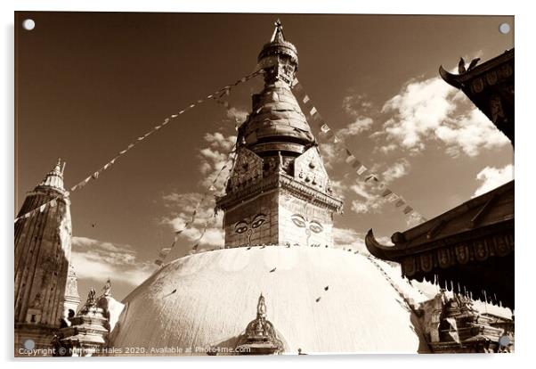 Swayambhunath Temple, Kathmandu Nepal Acrylic by Nathalie Hales