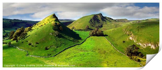 Chrome Hill and Parkhouse Hill Print by Chris Drabble