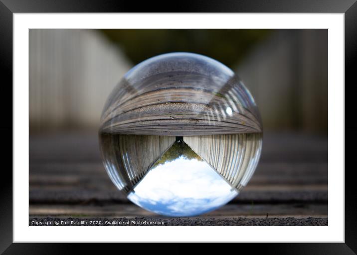 Bridge through a crystal ball Framed Mounted Print by Phill Ratcliffe