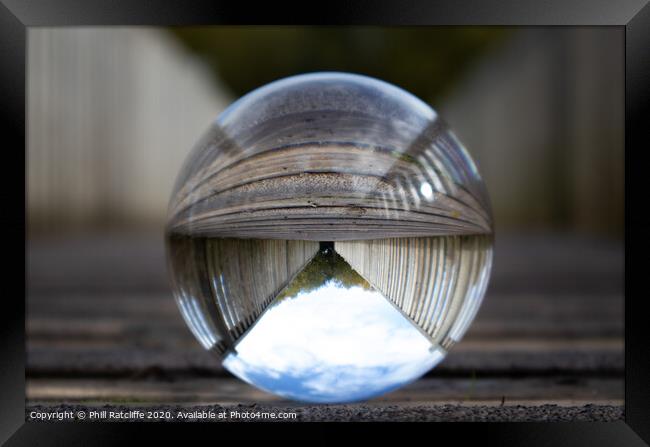 Bridge through a crystal ball Framed Print by Phill Ratcliffe