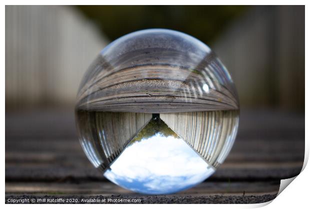 Bridge through a crystal ball Print by Phill Ratcliffe