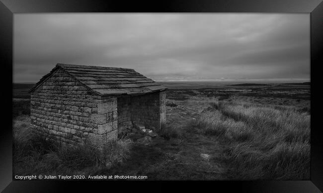 Shelter on the Moor Framed Print by Jules Taylor