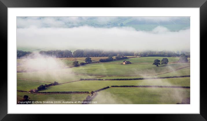 Cloud inversion over the Derwent Valley Framed Mounted Print by Chris Drabble