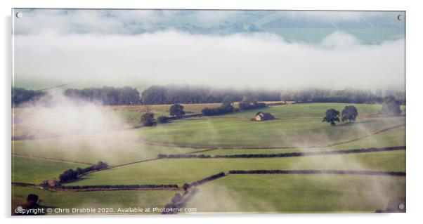Cloud inversion over the Derwent Valley Acrylic by Chris Drabble