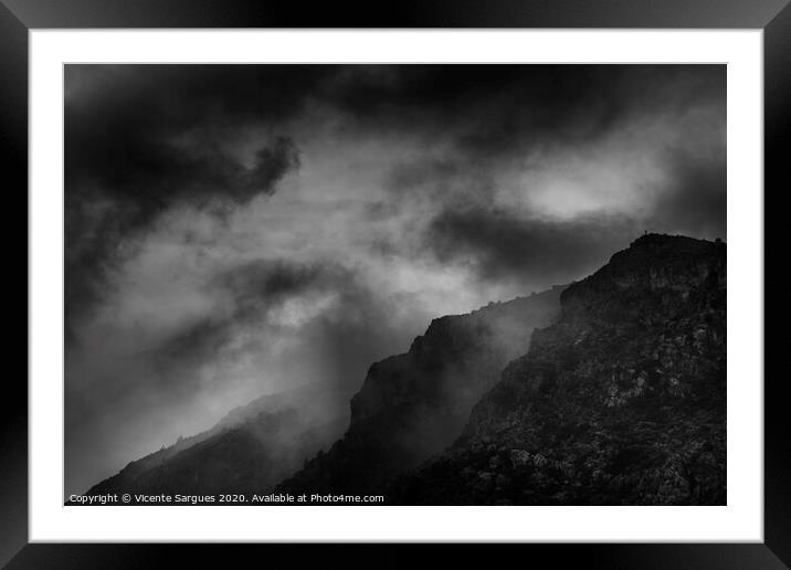 Dramatic mountain sky Framed Mounted Print by Vicente Sargues