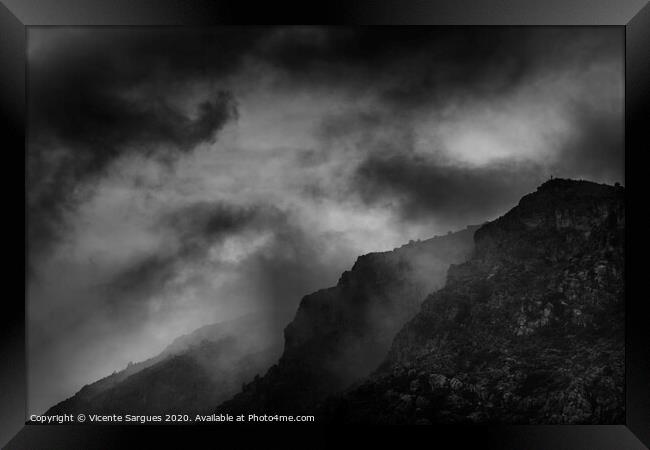 Dramatic mountain sky Framed Print by Vicente Sargues