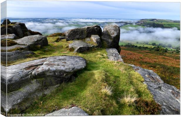 Cloud inversion over the Derwent Valley. Canvas Print by Chris Drabble