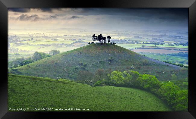 Colmer's Hill on a misty morning Framed Print by Chris Drabble
