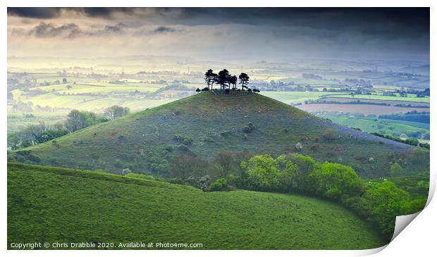 Colmer's Hill on a misty morning Print by Chris Drabble