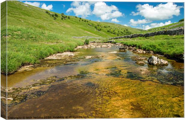River Wharfe at Langstrothdale Yorkshire Dales  Canvas Print by Nick Jenkins