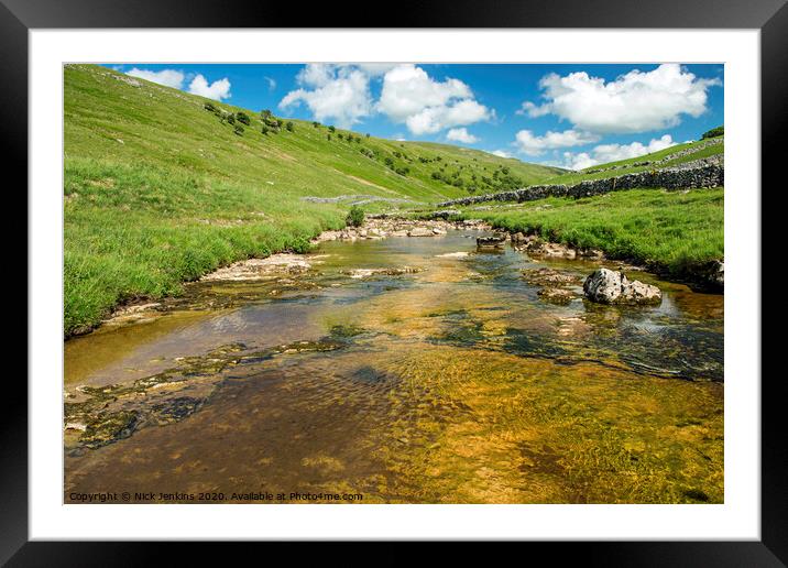 River Wharfe at Langstrothdale Yorkshire Dales  Framed Mounted Print by Nick Jenkins