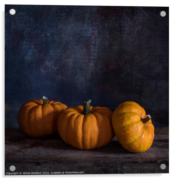 Pumpkin Still Life Acrylic by James Rowland