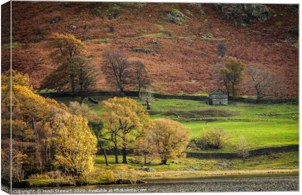 Old Barn at Glenridding in the Lake District Canvas Print by Heidi Stewart