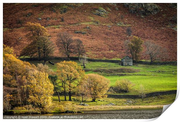 Old Barn at Glenridding in the Lake District Print by Heidi Stewart