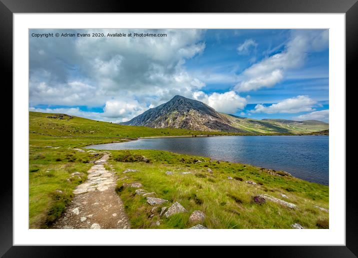 Pen yr Ole Wen Mountain Snowdonia Wales Framed Mounted Print by Adrian Evans