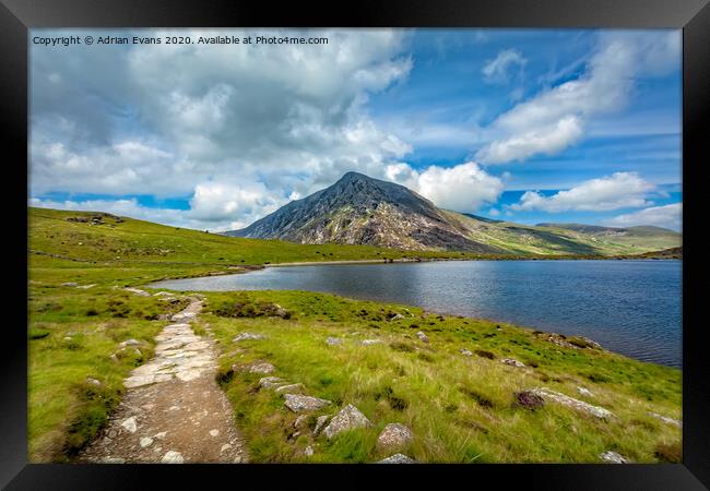 Pen yr Ole Wen Mountain Snowdonia Wales Framed Print by Adrian Evans