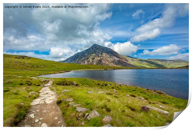 Pen yr Ole Wen Mountain Snowdonia Wales Print by Adrian Evans