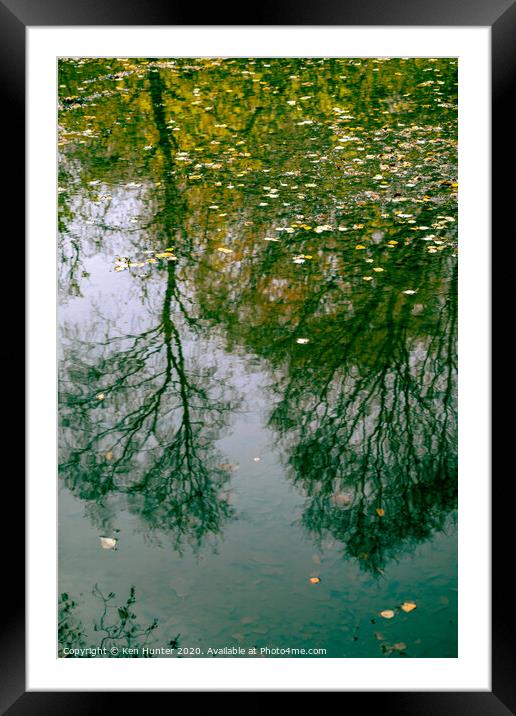 Autumn Refection Framed Mounted Print by Ken Hunter