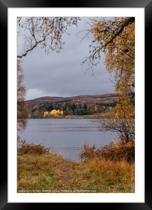 Loch Rannoch in Autumn Framed Mounted Print by Ken Hunter