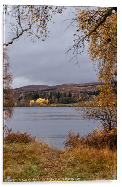Loch Rannoch in Autumn Acrylic by Ken Hunter