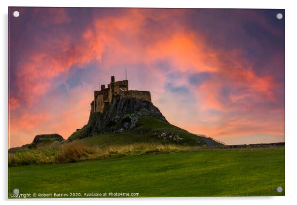 Lindisfarne Castle at Dawn Acrylic by Lrd Robert Barnes