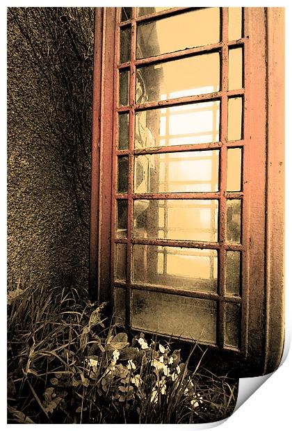 Red phone Box on Primrose Hill Print by pauline morris