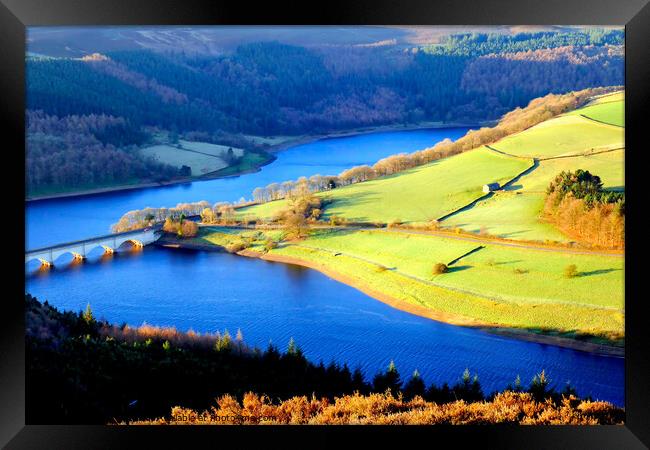 Ashopton bridge over Derwent reservoir Derbyshire.  Framed Print by john hill