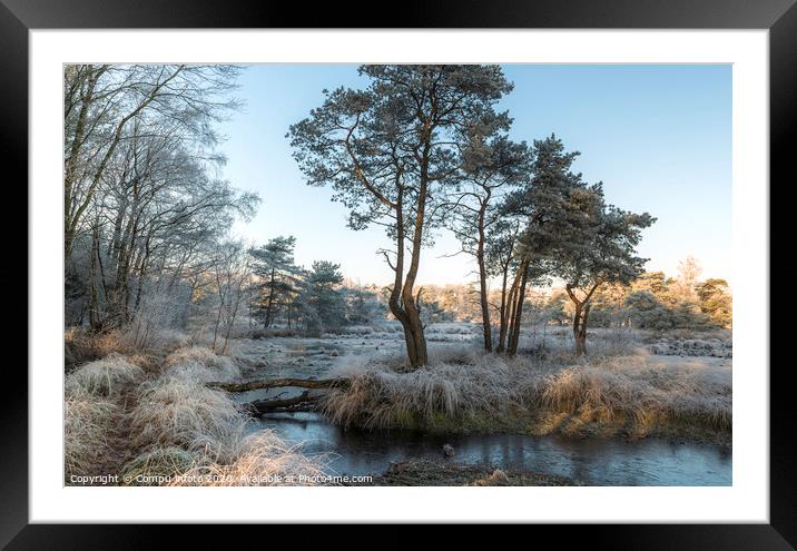 winter landscape with trees and water Framed Mounted Print by Chris Willemsen