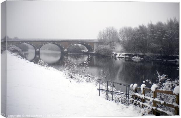 Three Arches in the Snow, Fairburn Canvas Print by Phil Clarkson