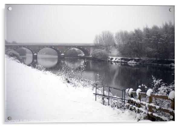 Three Arches in the Snow, Fairburn Acrylic by Phil Clarkson