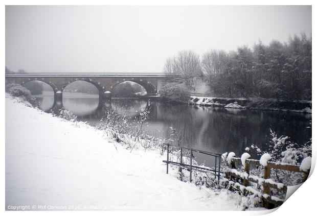 Three Arches in the Snow, Fairburn Print by Phil Clarkson